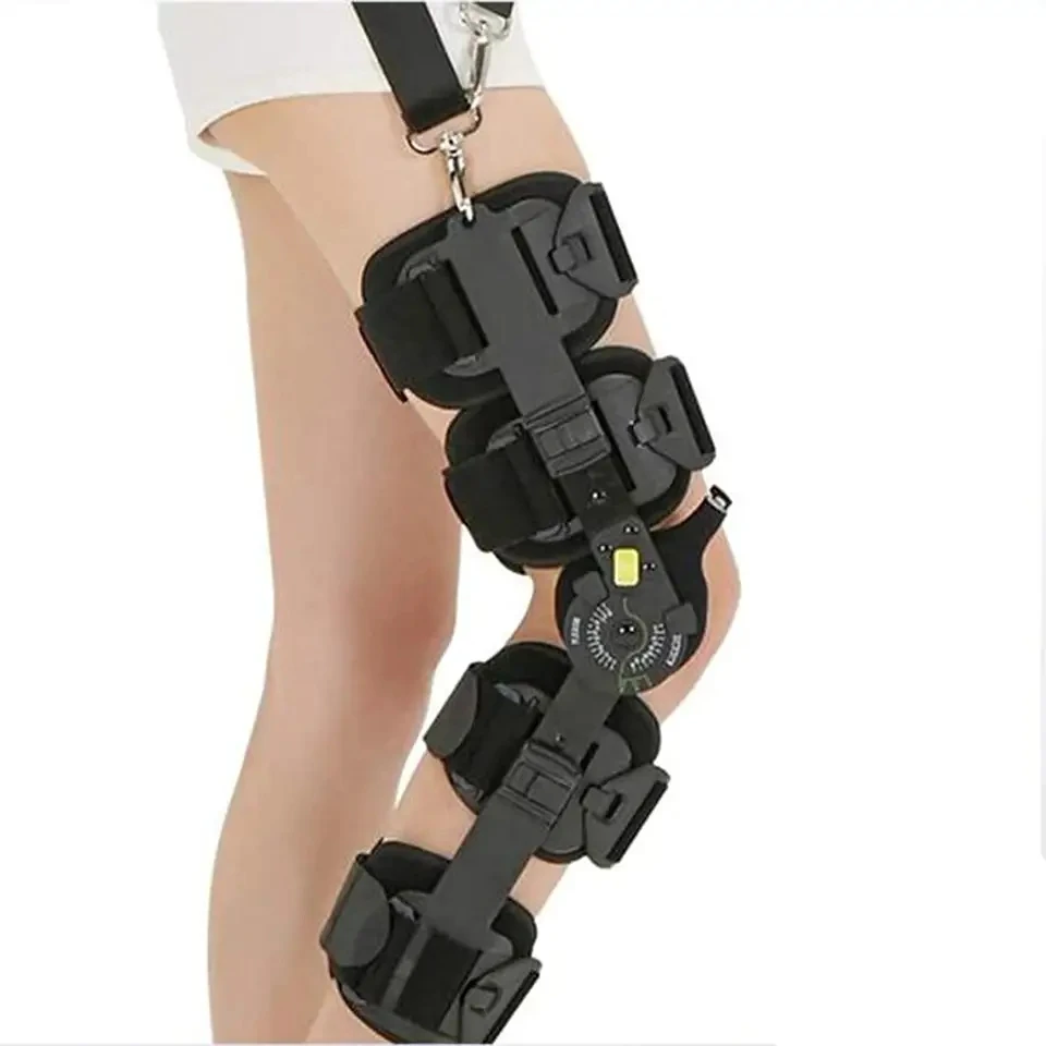 HKJD off loading range of motion post op articulated knee brace post op knee brace with drop lock for osteoarthritis