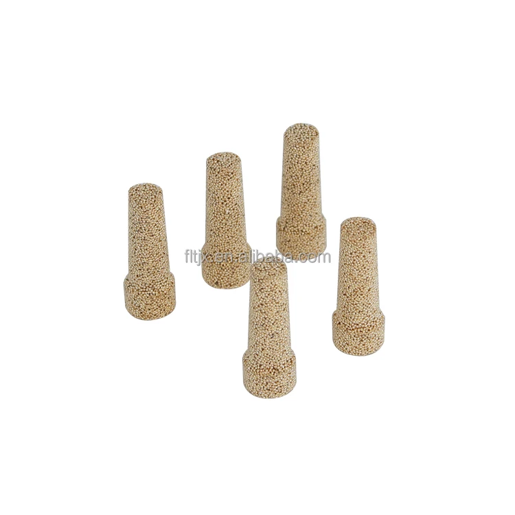 Integral sintered copper powder muffler copper powder long exhaust muffler copper metal sintered powder filter element muffler