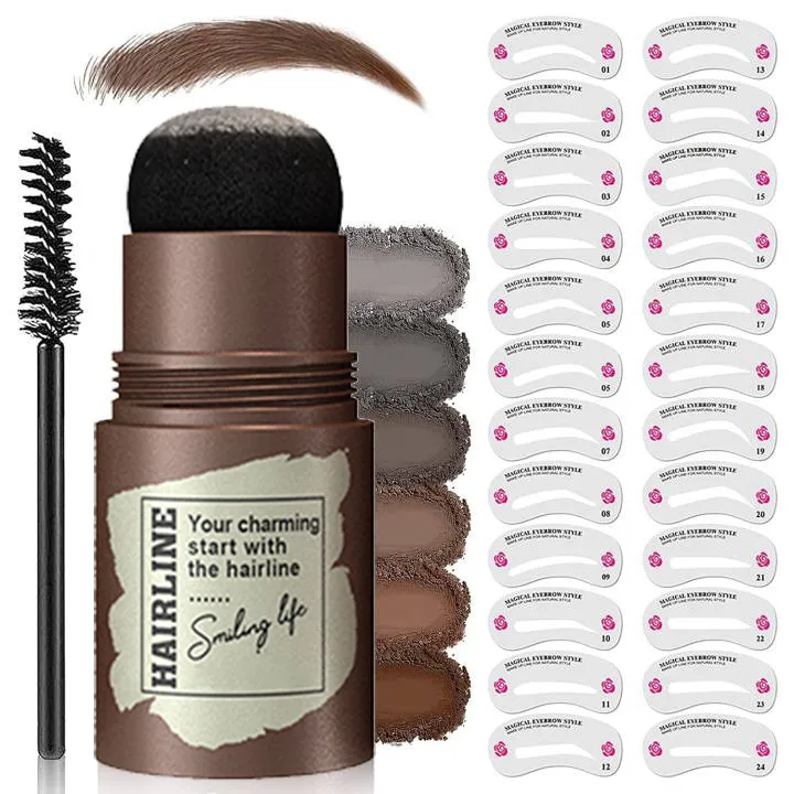 Costom Eye Brow One Step Eyebrow Stamp Shaping Kit Set Gel Stamp Makeup Kit Magic Eyebrow Stencils Eyebrow Powder Enhancers