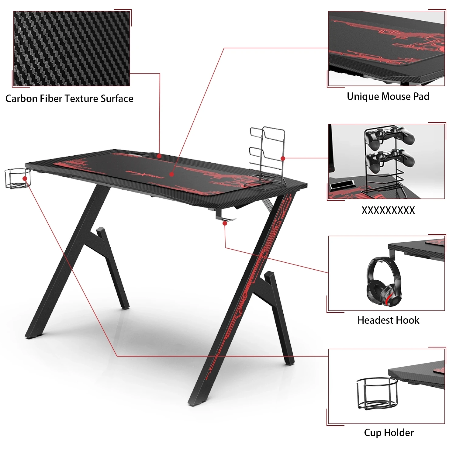 Hot Sale New Latest Design High End Factory Custom Gaming Table Pc Desk