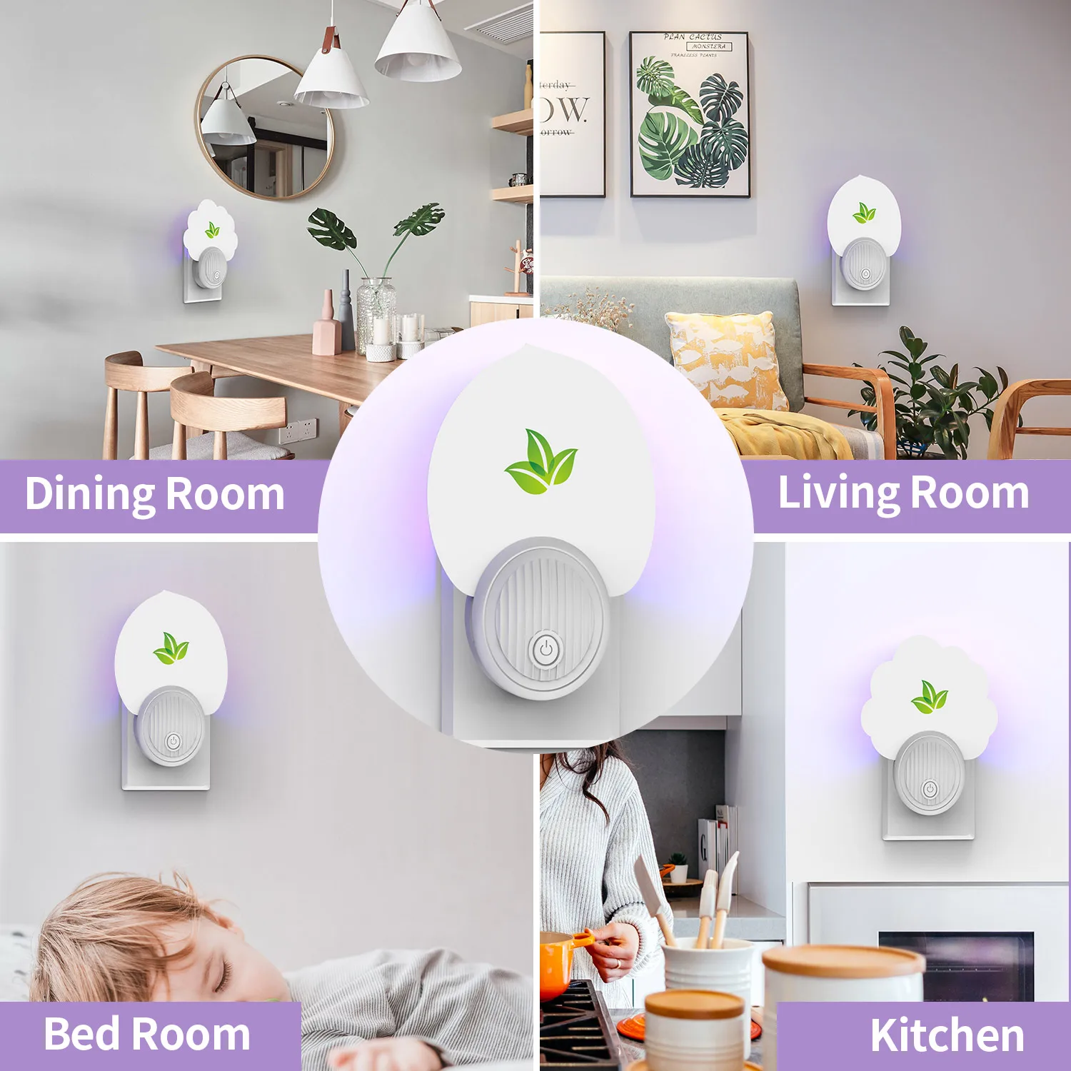 Saijzek 2 packs Indoor fly catcher Smart Moths Fruit Flies Trap Electric House Gnat Trap Moth Killer Plug In Electric Fly Stick