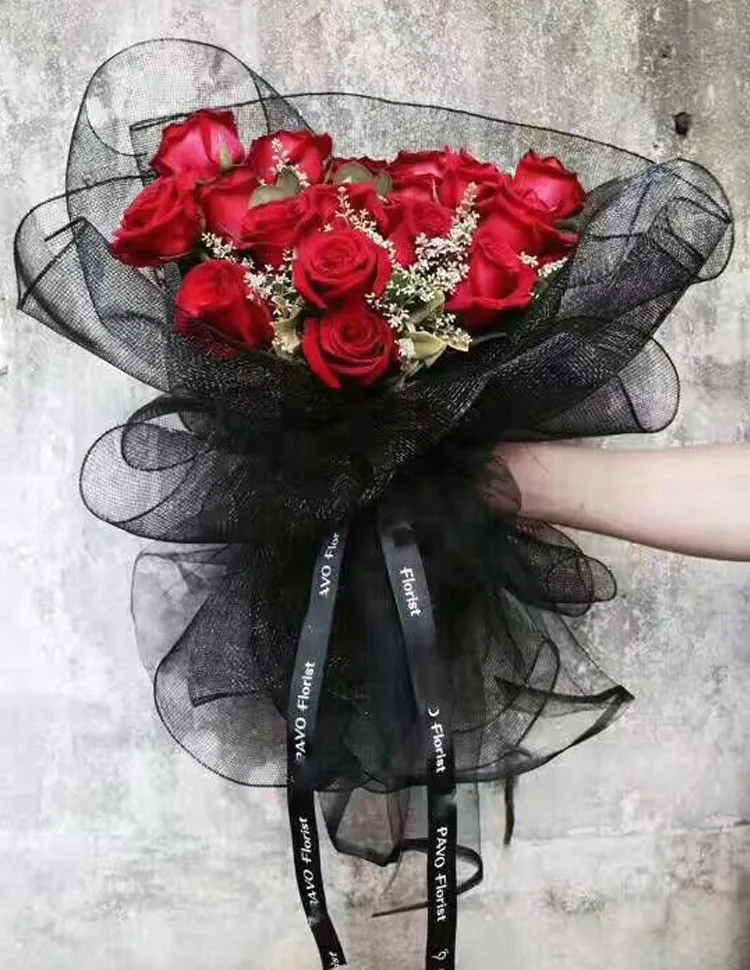 53cm*10yard Professional Made Wholesale New Hollow Net Flowers Packaging Material Wrapping Paper