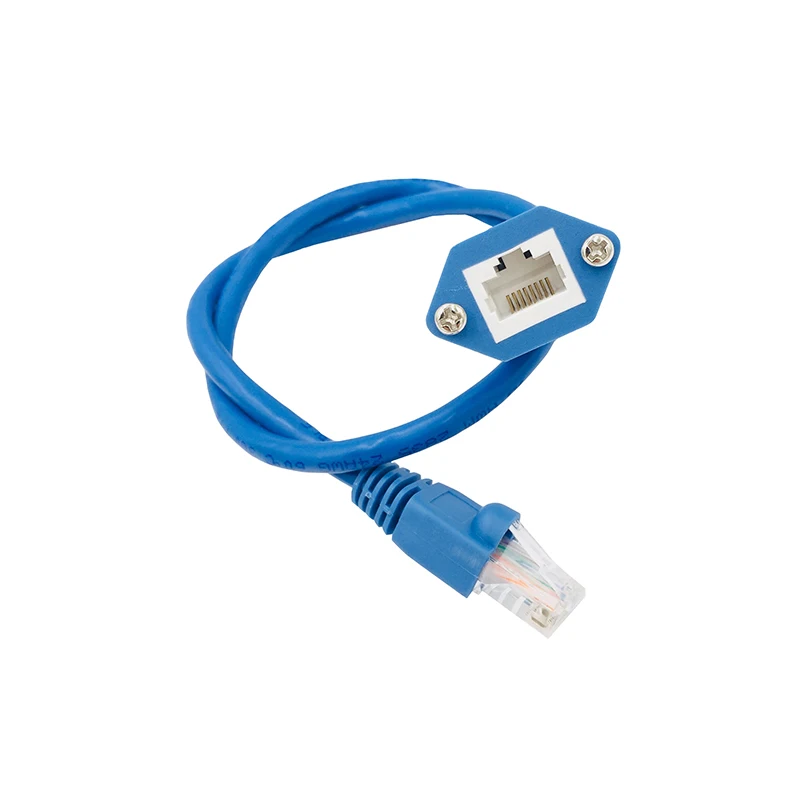 Panel Mount Ethernet Extension Cable Cate5E Cat6 Male to Female Rj45 Ethernet Lan Network Cable Adapter for PC Laptop