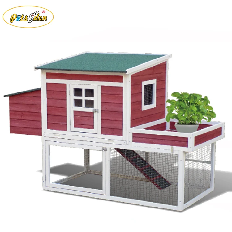 Wooden Rabbit Hutch Bunny Small Animal House Pet Habitat Cage Chicken Coops