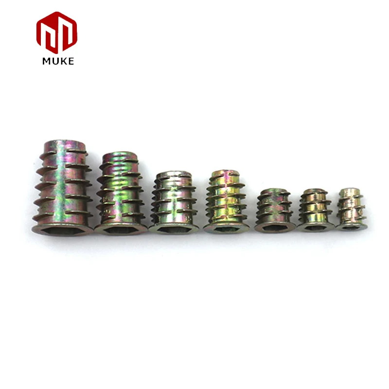 Threaded Inserts Nuts Assortment Tool Kit for Wood Furniture Zinc Alloy Furniture Bolt Fastener Connector Hex Socket Screw