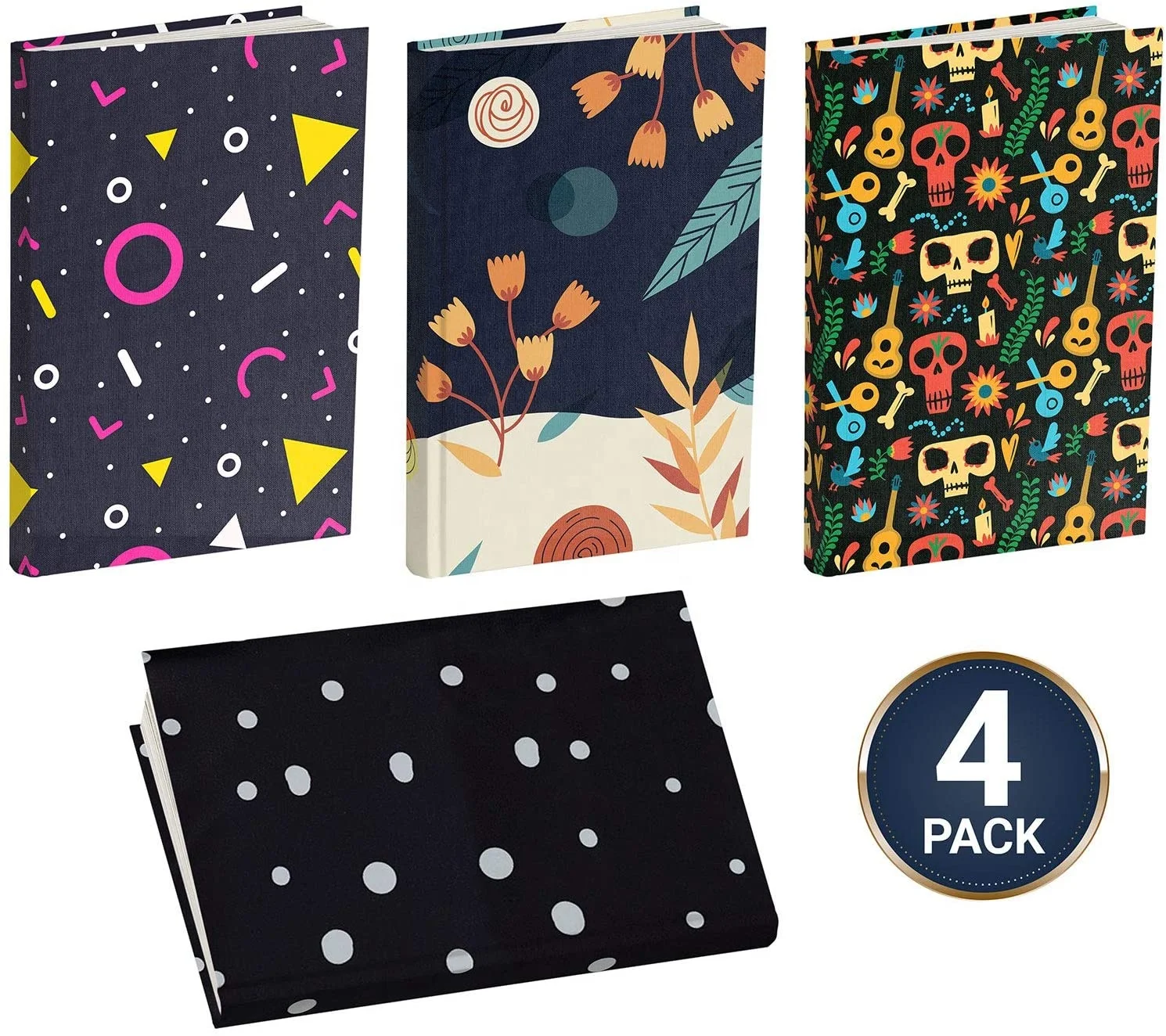 
4 Pack Premium Book Covers Stretchable Book Covers Fabric Textbook Holder 