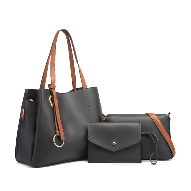 
Wholesale Custom PU Luxury Ladies Fashion Handbags Set Tote Bags 3 in 1 Designers Shoulder Handbag Leather Women Bags 