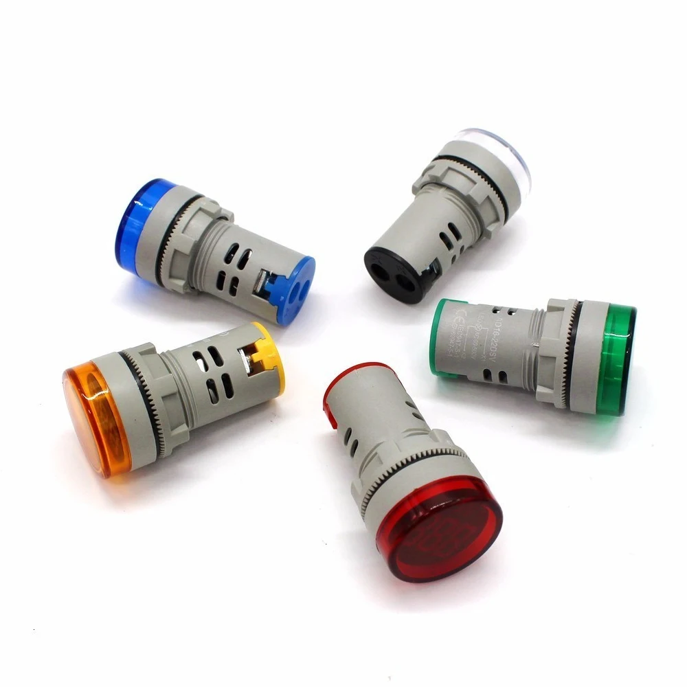 22mm AC Voltmeter Round Mini LED Digital Voltage Meter Tester Precision Voltmeter Voltage Indicator