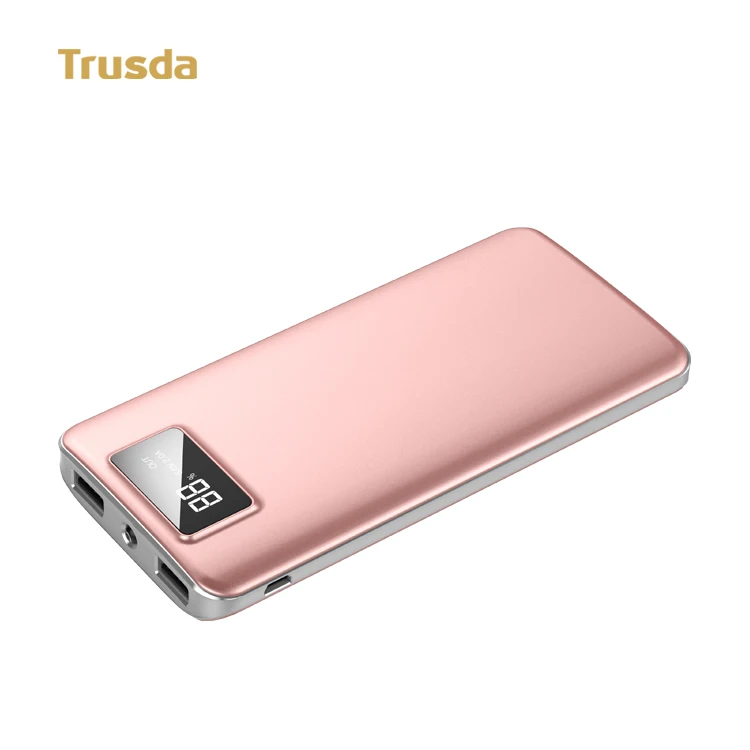 
Trusda K2 portable charger 10000mah power bank mini slim with LED display for android and iPhone mobiles charging 