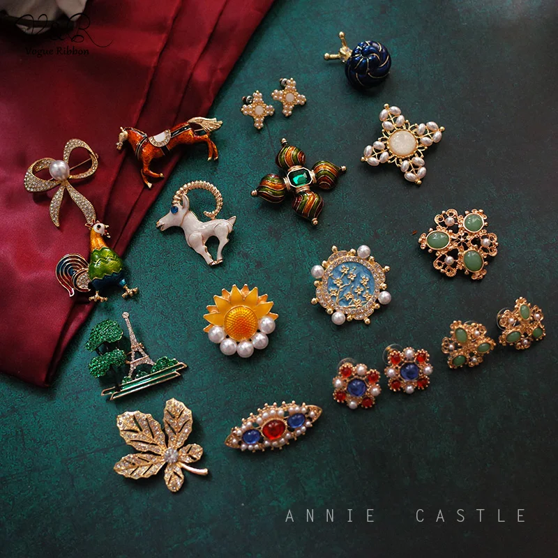 V&R Fashion Jewelry Animal Enamel Gold Plated Cute Insect Bee Beetle Rhinestone Brooch Pin