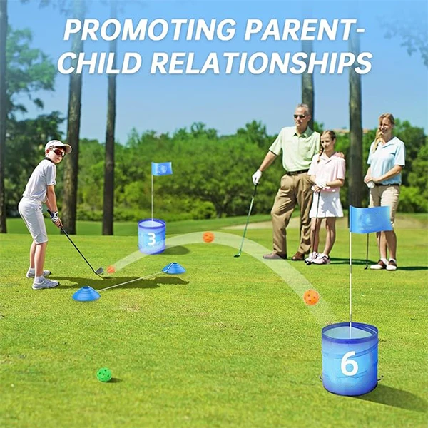High Quality Bucket Golf Game for Family Yard Bucket Golf Ball Range Toss Game Set Portable Outdoor Golf Bucket Game