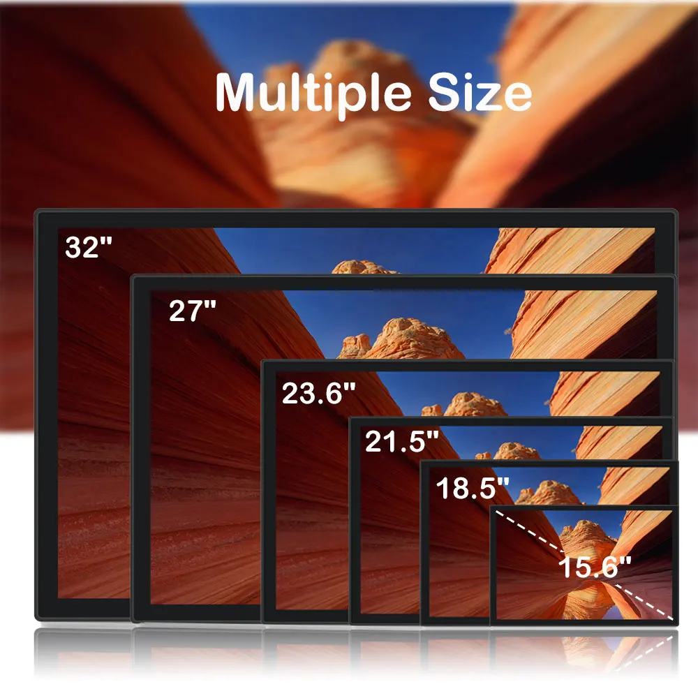 2k 4k video wall mount electronic advertising screen 10' 15.6'21' lcd digital signag display window for bank office hospital