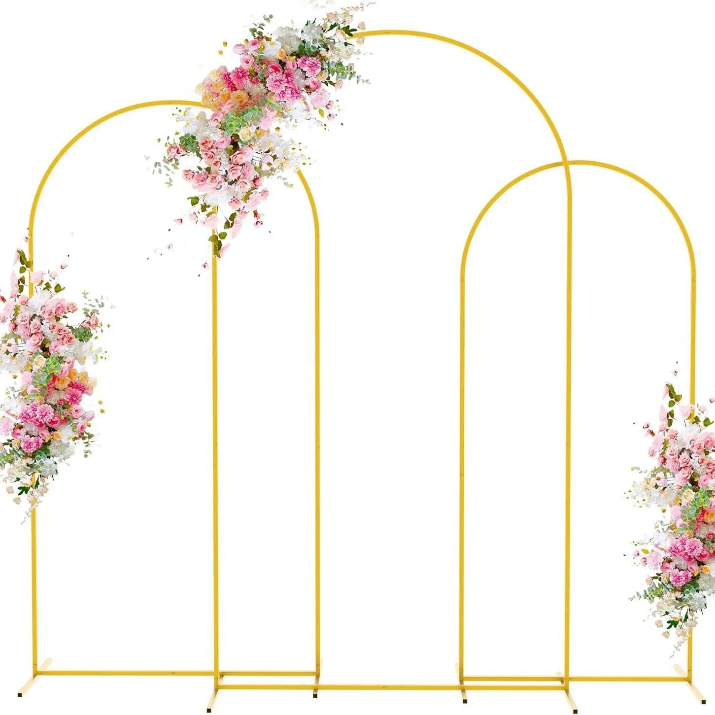 Birthday Party Supplies Decoration Metal Arched Balloon Frame Backdrop Stand Gold Floral Wedding Arch