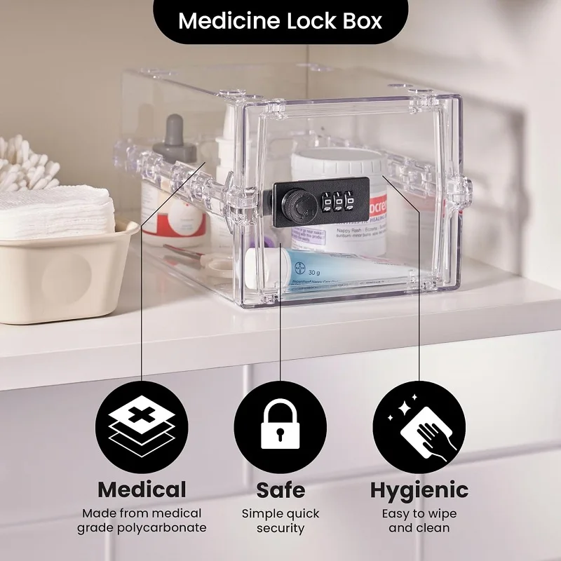 Wholesale Premium Clear Multi-Purpose Combination Lock Box for Food Medicine Security