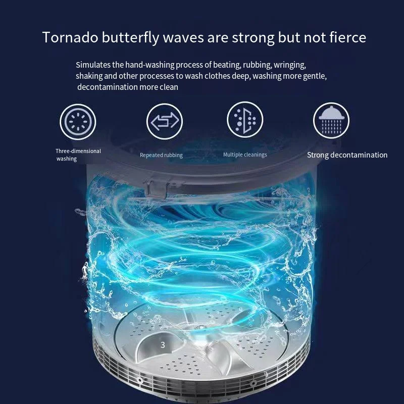 Semi-automatic Small Single Barrel Sock Washing Machine Portable Mini Washing Machine Underwear Pants Electric Plastic 220V 2pcs