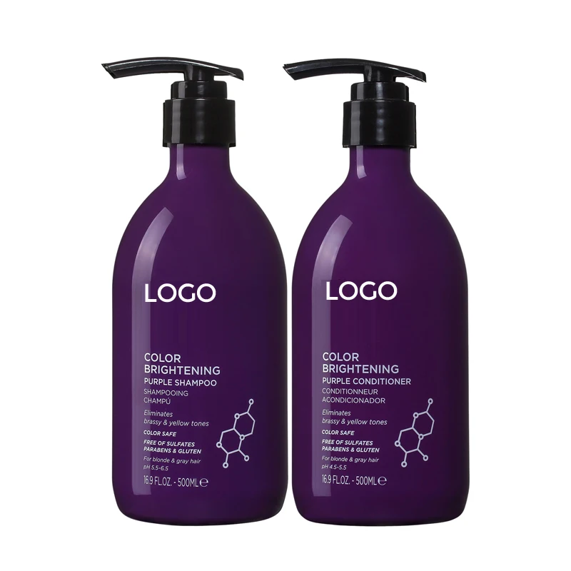 wholesale custom logo color protecting silver no yellow purple shampoo and conditioner brands