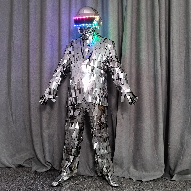 Lens dress set LED glow helmet bar KTV out of the wine dress stage show costumes