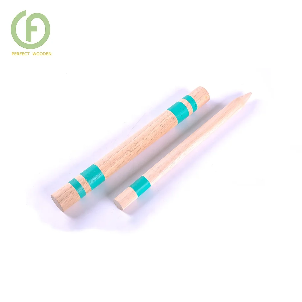 Wooden kubb game set for garden game and outdoor yard game