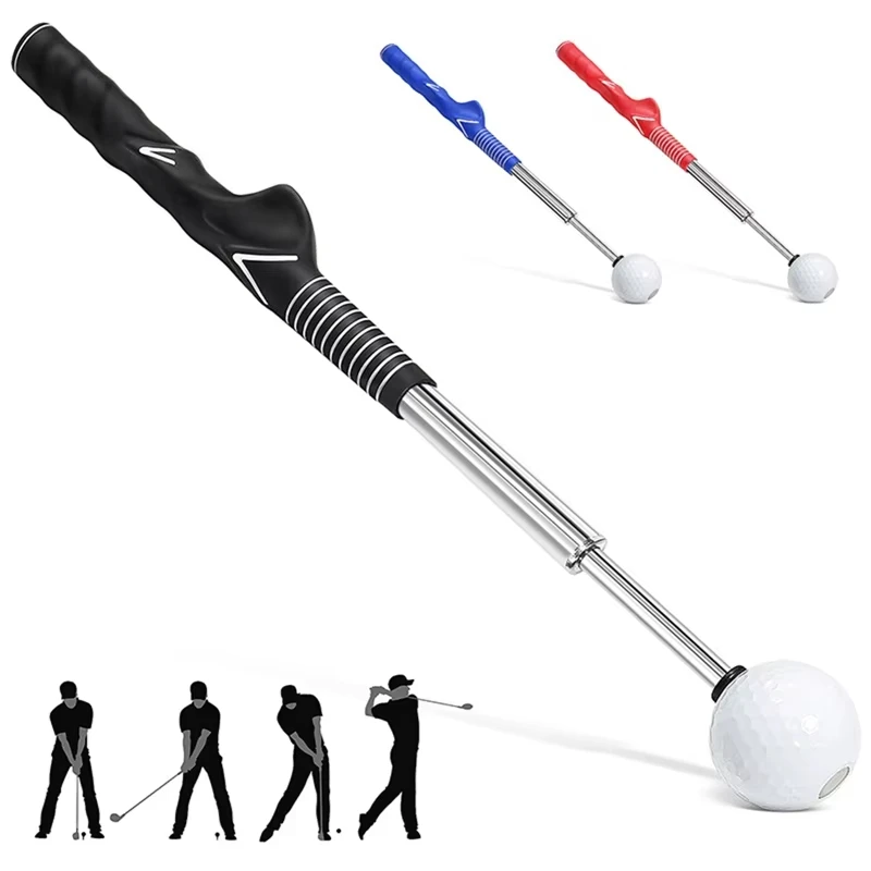 Golf telescopic warm-up swing trainer correction gesture training aid rhythm grip training stick