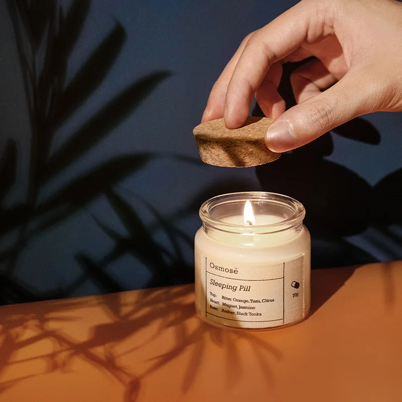 Candle jar with wooden lid candle jar spiral mouth candle jar