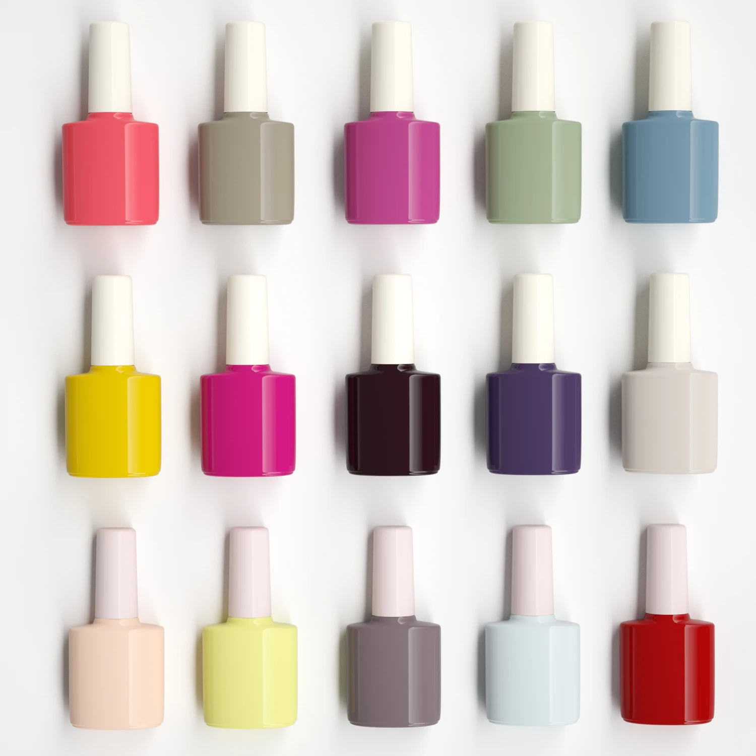 9ml custom stylish design your own flat packaging empty nail polish glass bottle