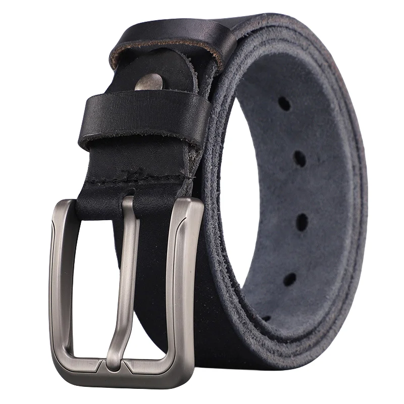 New Design Custom Genuine Leather All-match Cowhide Belt Fashionable and Versatile Double Side Top Grain Leather Belt for Men