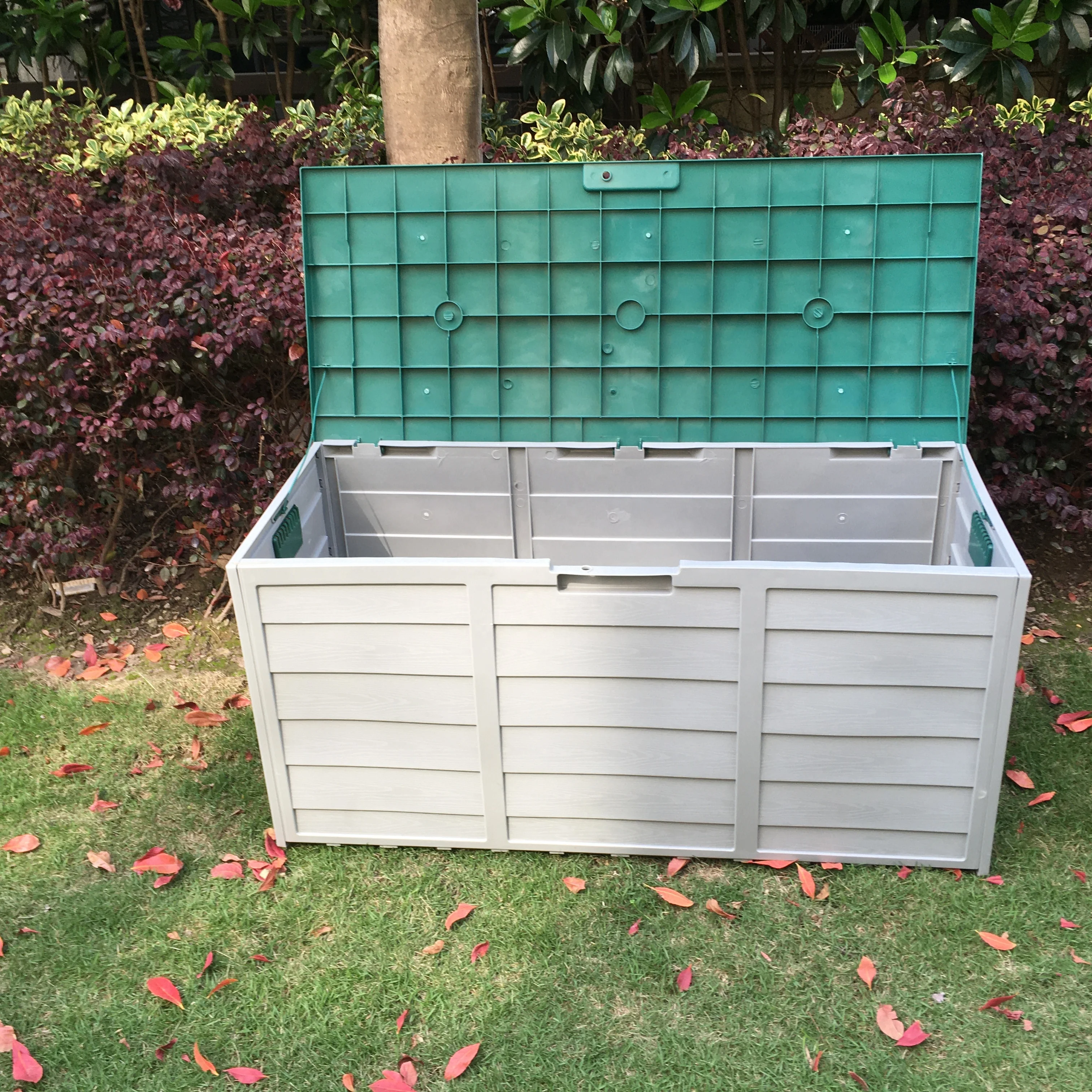 
Large Outdoor Garden Storage Box Wheeled Plastic Foldable Container Trunk 