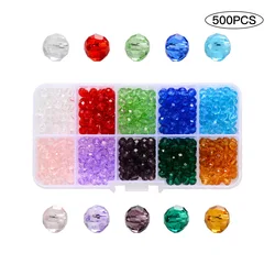 Grade A 4mm 6mm 8mm 10mm Glass Rondelle Crystal Beads Faceted Bicone Bead for Jewelry Making Decoration