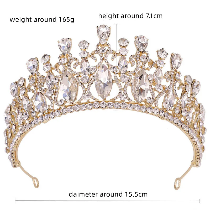 QS European and American bridal crown Baroque rhinestone tiara Princess Crown and Wedding hair accessories