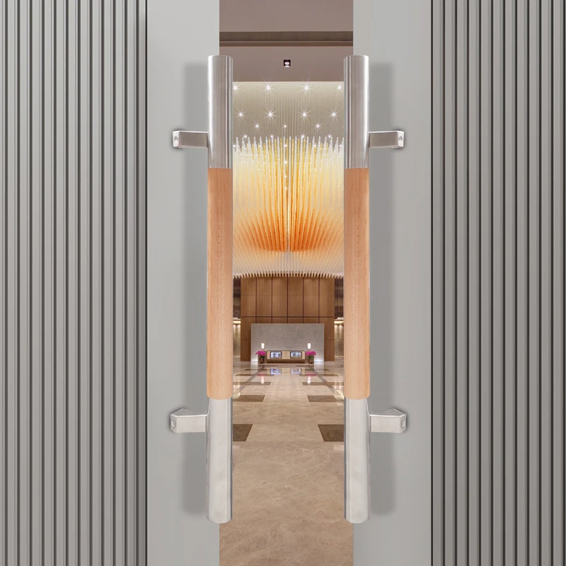 High quality 304 stainless steel wholesale China top products Interior door handle Wooden handle entrance door hardware