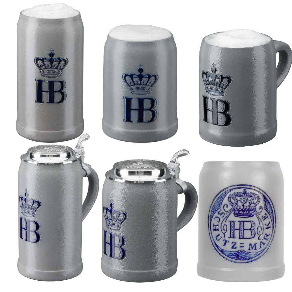 Hofbraeuhaus Muenchen Multiple Styles  Salt-Glazed Stein 0,25 0,5L 1L 3L 5L Oktoberfest Beer Stein Tankard Beer Mug
