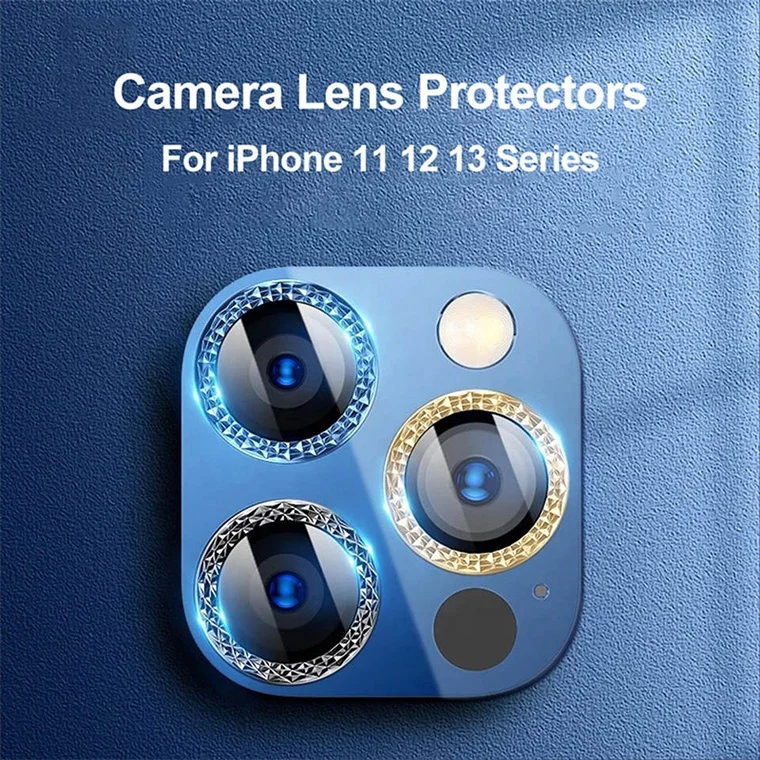 3D metal ring camera lens film screen Protector for iphone12 13pro max Mica de Camara Celular