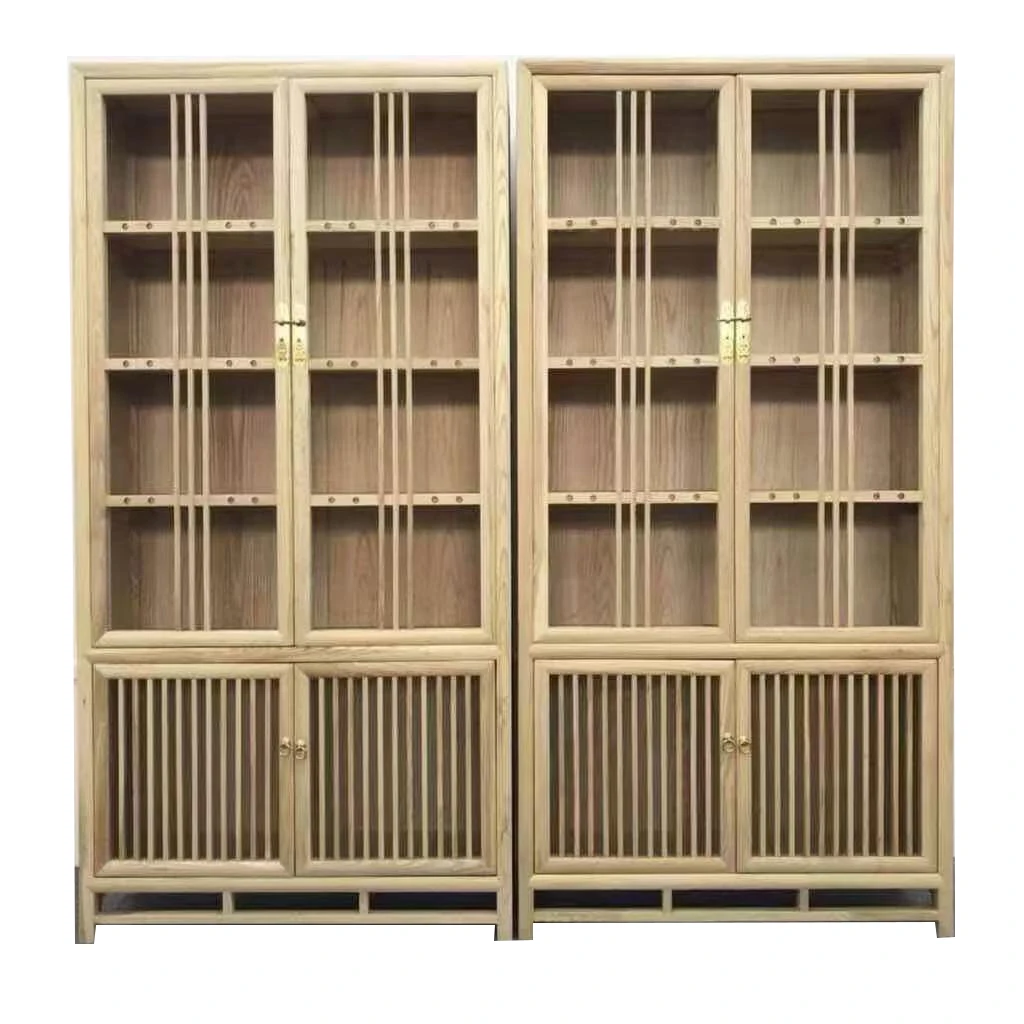 Best Price Superior Quality luxurious solid wood bookcase combination glass