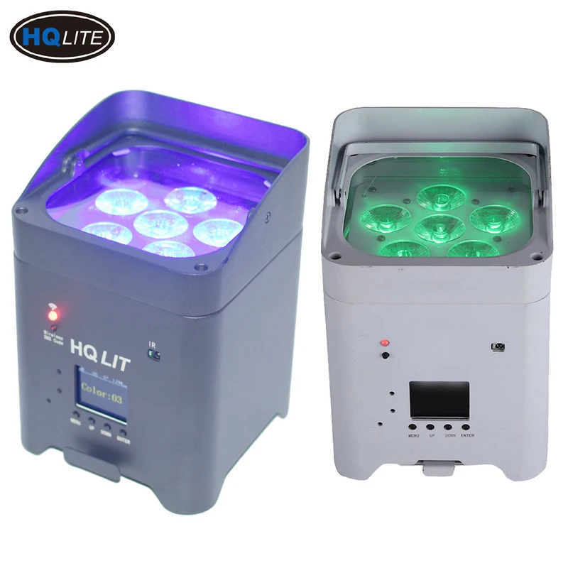 dj wedding stage 6*6in1 18w rgbwauv uplight Battery Operated Wireless Dmx Led Stage Lighting