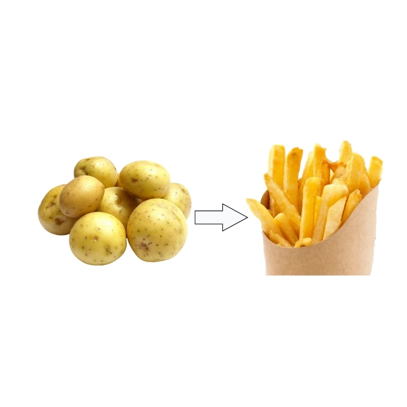 Manufacturing Frying Production Line Fresh Frozen French Fries Sticks Fully Automatic Lays Potato Chips Making Machine