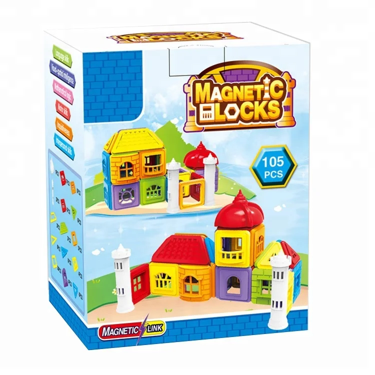 Super City Series Magnetic Plastic Pipe Blocks Building Set Toys for Preschool