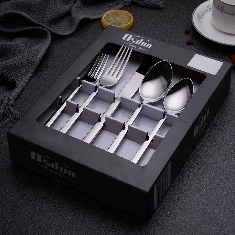  High Quality Luxury 24pcs 1810 Mirror Polished Stainless Steel Flatware