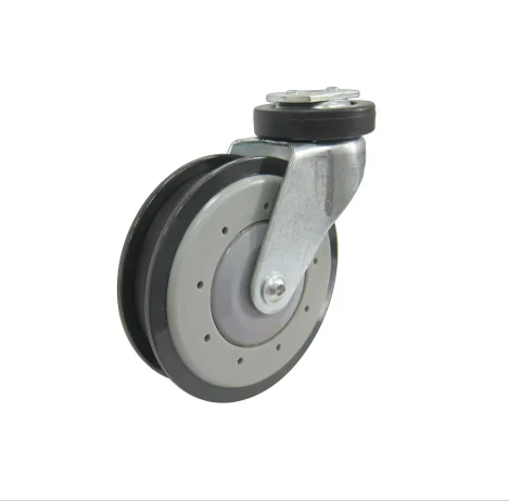 fixed pu escalator caster wheel with plastic thread cover TUV approved