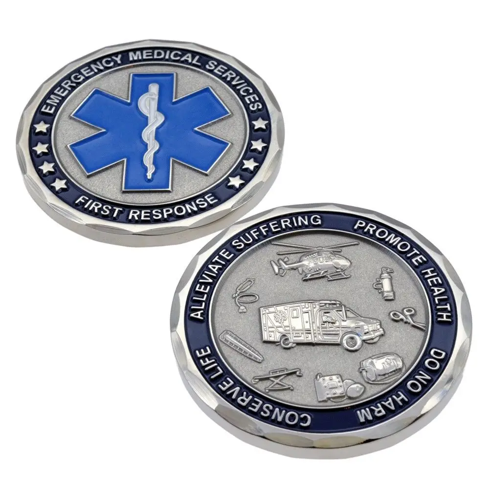
Paramedic Medical Rescue / EMT Emergency Services Star of Life Challenge Coin 