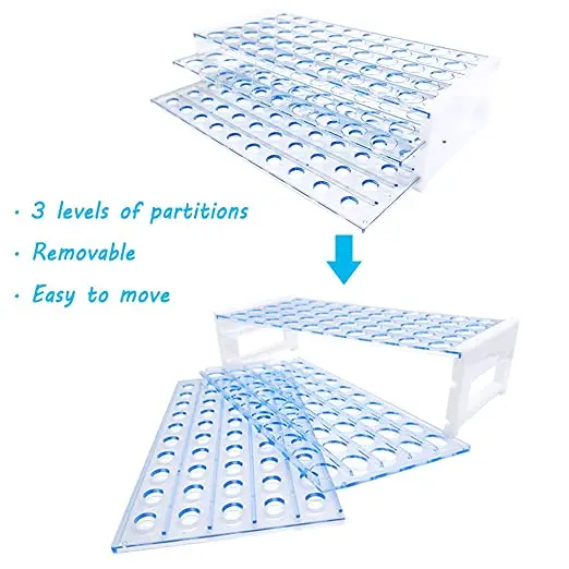 Plastic Test Tube Rack 50 Well Holder for Diameter 13mm Test Tubes