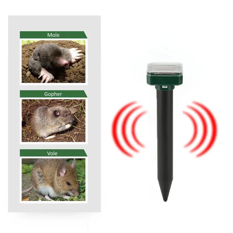  4pcs/set Ultrasonic Waterproof Animals Device Snake Mouse solar powered mole repeller for