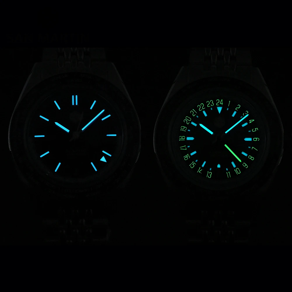 Wholesale custom factory price luxury world timer bezel classical 20atm mechanical automatic Men Diving NH34 GMT Watch for sale