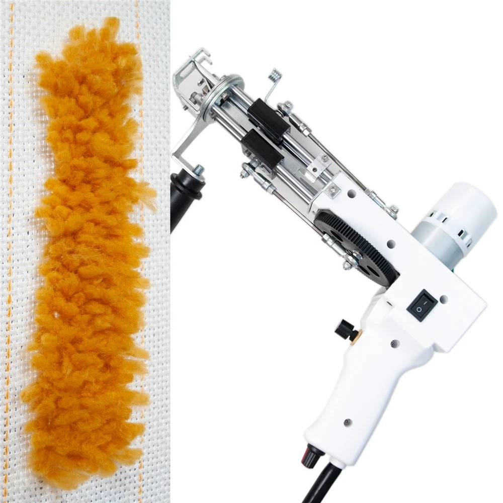 2 in 1 Tufting Gun Cut Pile and loop Pile Rug Carpet Making Machine White color with Fabric Yarns and Tools Kit