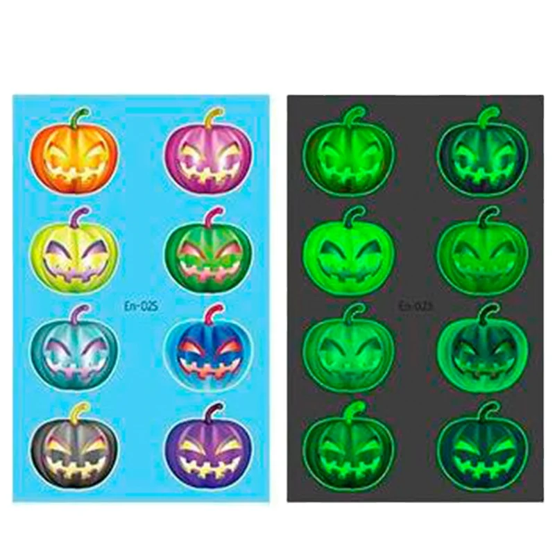 cheap stock Temporary sticker Tattoo for Kids Glow in Dark Halloween pumpkin Night Luminous Fluorescent Green