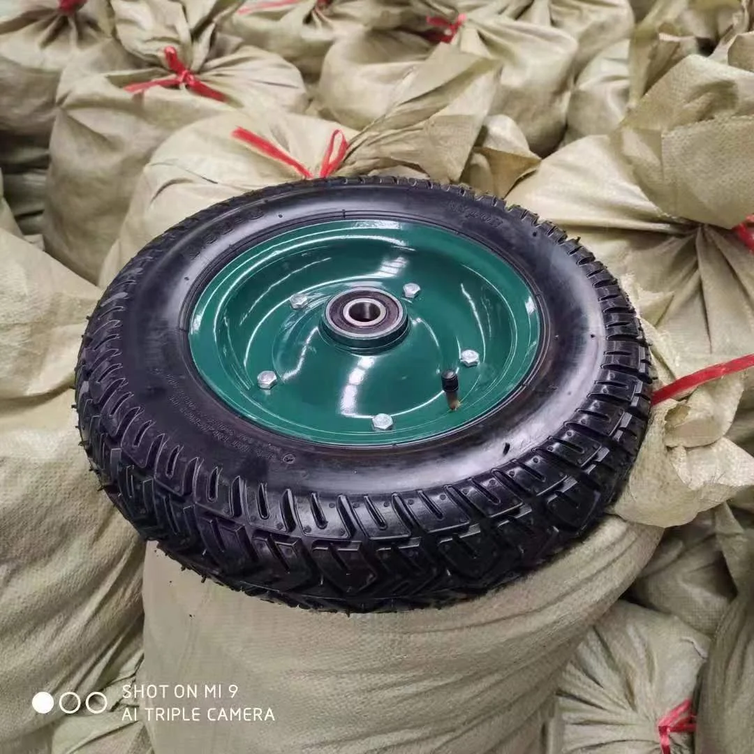 India type new pattern rubber wheel 14*3.50-8 pneumatic with metal rim for wheelbarrow