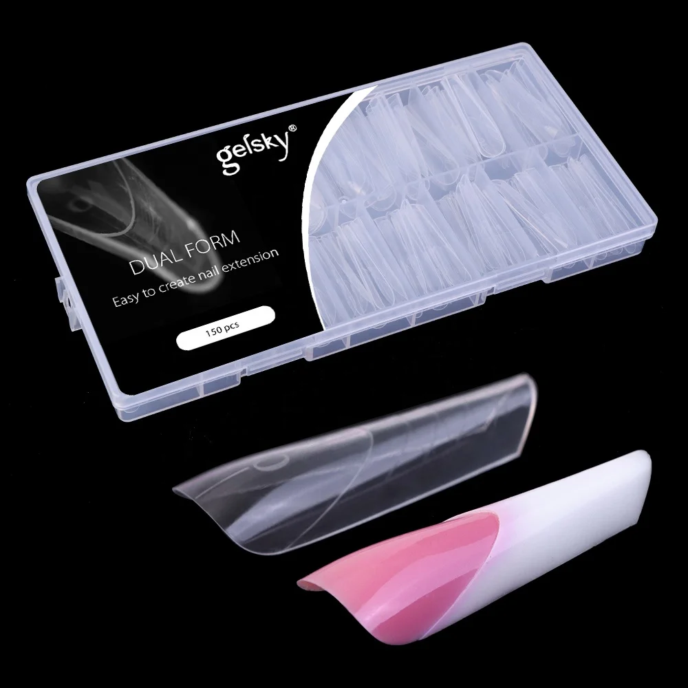 Gelsky Plastic Nail Form Custom  Nail Extension Quick Nail  Tips Dual Form