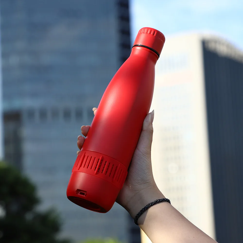 customized portable smart wireless speaker tumblers music player water bottle  500ml double wall  stainless steel tumbler