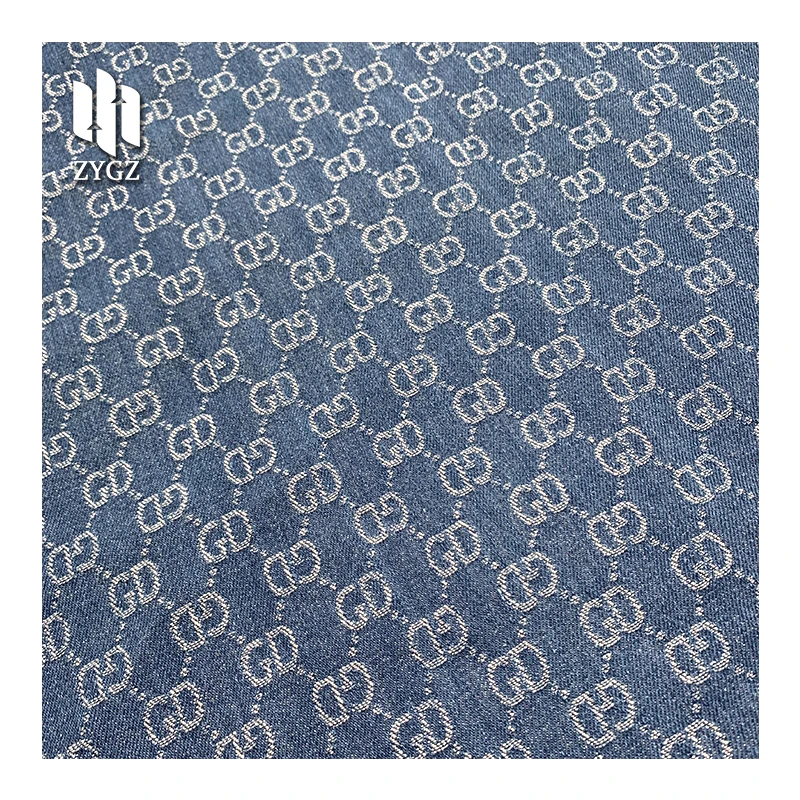 Luxury High Quality Custom Jacquard Denim Fabric for Jeans Jackets Jumpsuits Fabric Pants Printed Denim Fabric