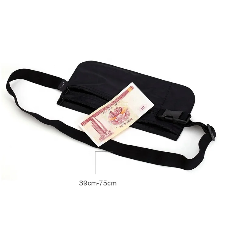 Lightweight travel polyester passport holders promotional portable belt purse fanny pack waist bag