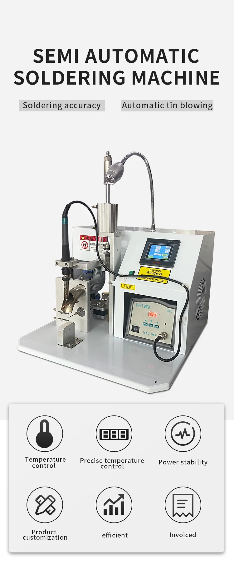 Semi-Automatic newest USB data cable making equipment small soldering machine for connectors